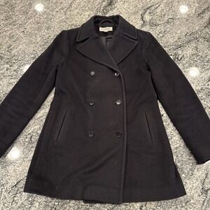 Brooks Brothers 1818 Woman's Size 2 Black Pea Coat 100% Wool #Shelf